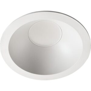 Spot encastrable blanc rond avec réflecteur lisse et source centrale intégrée