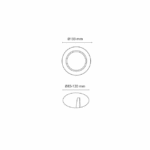 Anneau encastrable blanc mat diamètre 133 mm pour ouverture 83 à 120 mm