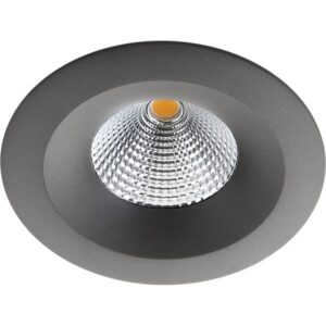 Spot LED encastrable graphite 7W réflecteur central texturé IP65