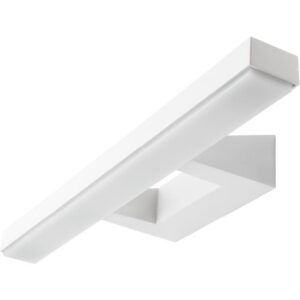 Applique murale blanche LED rectangulaire avec support central et diffuseur opalin