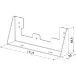 Support métallique pour étagère ou armoire de salle de bain avec cotes 171,5 x 65,5 x 33 mm