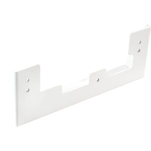 Fixation blanche métallique pour étagère ou armoire de salle de bain avec perçages de fixation