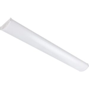 Réglette LED blanche rectangulaire 32W 3000K IP44 avec diffuseur opale