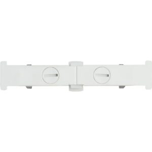 Connecteur droit blanc pour rail 230V avec deux modules cylindriques et finition épurée