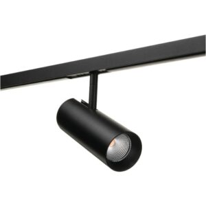 Spot sur rail noir orientable avec diffuseur intérieur grillagé