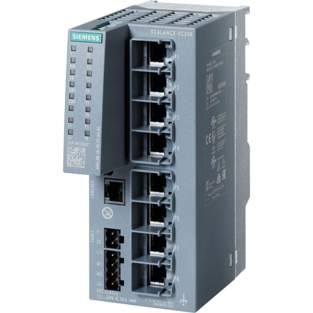 SIEMENS - SCALANCE XC208 Layer 2 IE Switch manageable - 6GK52080BA002AC2 SIEMENS - SCALANCE XC208 Layer 2 IE Switch manageable - 6GK52080BA002AC2