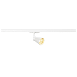 Spot orientable blanc sur rail monophasé avec douille GU10