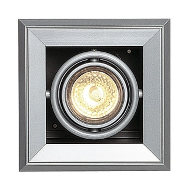 SLV Belgium Spot encastré GU10 gris argenté Spot encastré carré gris argenté avec support orientable et douille GU10