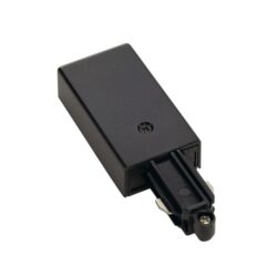 Détails visibles de Alimentation rail monophasé 230V noir terre droite pour Éclairage sur rail