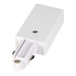 Détails visibles de Alimentation rail monophasé 230V gauche blanc pour Éclairage sur rail