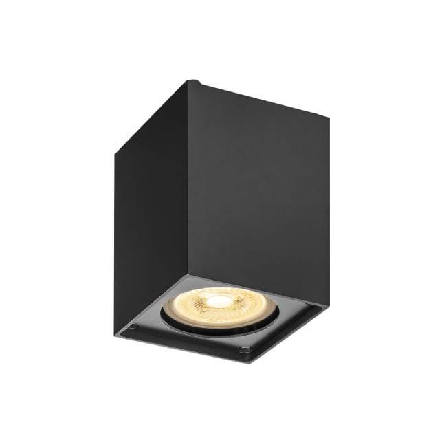 SLV Belgium Altra Plafonnier cube noir Plafonnier cube noir avec spot rond encastré orientable