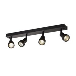 Détails visibles de Applique plafonnier 4 spots orientables noir GU10 pour Spots en saillie