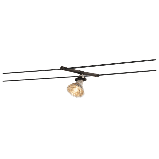 SLV Belgium Cosmic Spot sur câble orientable Spot sur câble noir orientable avec ampoule apparente et support central réglable