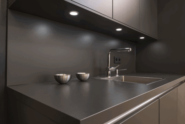 Spot LED encastrable rond en métal brossé 3000K pour plafond intérieur