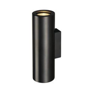 Applique murale cylindrique noir mat avec faisceau lumineux vers le haut et vers le bas