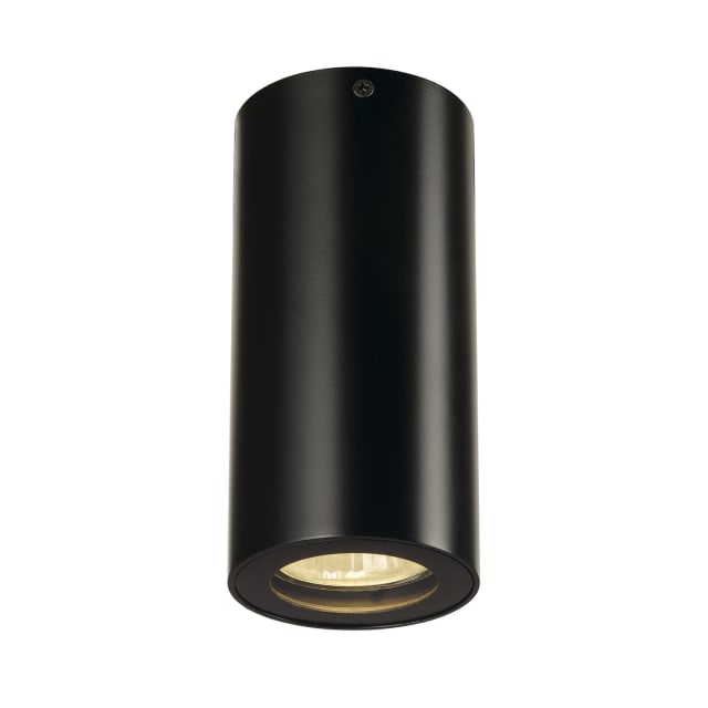 SLV Belgium Enola plafonnier ENOLA_B noir mat Plafonnier cylindrique noir mat pour ampoule GU10 en saillie