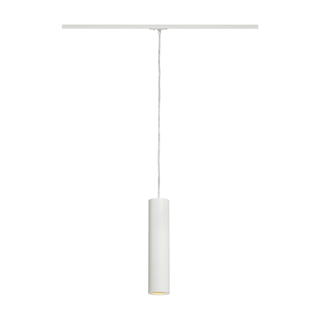 SLV Belgium Enola Suspension rail monophasé Suspension cylindrique blanche GU10 sur rail monophasé avec câble vertical