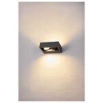 Applique murale extérieure anthracite rectangulaire avec faisceau lumineux haut et bas
