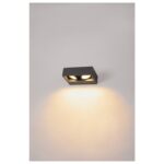 Applique murale extérieure anthracite à double faisceau lumineux
