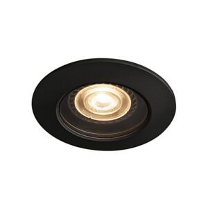 Spot encastrable rond noir avec source lumineuse centrale