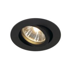 Spot encastrable rond noir orientable avec réflecteur intérieur doré