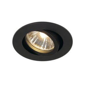 Spot encastrable rond noir orientable avec réflecteur intérieur doré