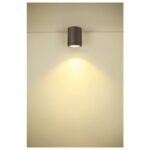 Plafonnier LED extérieur rond anthracite éclairage mural indirect