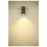 Plafonnier LED extérieur rond anthracite avec éclairage indirect vers le bas