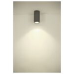 Applique murale cylindrique anthracite avec éclairage vers le bas