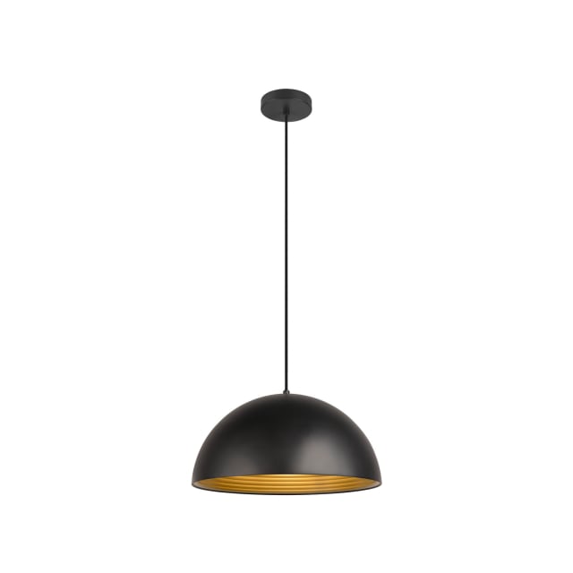 SLV Belgium Forchini Suspension noir mat or Suspension noire mat avec intérieur doré et diffuseur hémisphérique E27