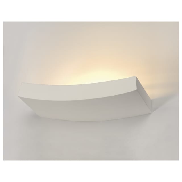Applique murale en plâtre SLV Belgium Plastra détail produit Applique murale en plâtre blanc R7s 102 Curve, configuration visible