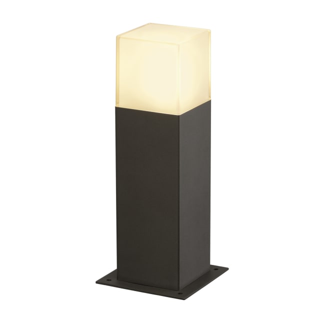 SLV Belgium Grafit Balise extérieure Bornes de jardin anthracite carrée avec diffuseur opalin et base à platine