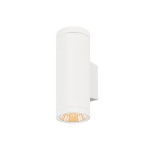 Applique murale extérieure LED cylindrique blanche avec éclairage vers le bas