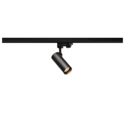 Spot LED sur rail 3 allumages noir 11W 3000K, dimensions Ø 5,5 x 14 x 12,5 cm