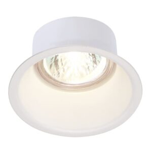 Spot encastrable plafond blanc mat pour ampoule GU10 avec collerette ronde