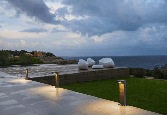 Borne extérieure anthracite 50 cm éclairage LED IP44 avec diffuseur carré