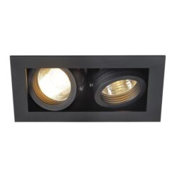 Détails visibles de Spot encastrable rectangulaire orientable GU10 noir pour Spots encastrés