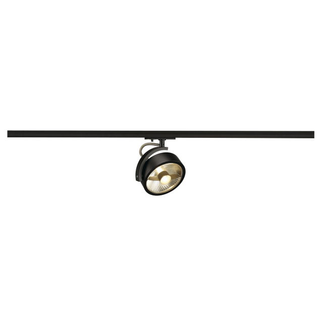 SLV Belgium Kalu Spot sur rail Spot sur rail noir monophasé avec tête orientable et ampoule QPAR111