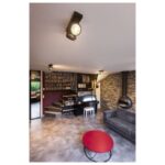 Plafonnier noir orientable QPAR111 75W monté au plafond intérieur