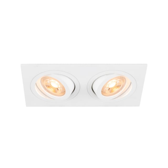 SLV Belgium New Tria plafonnier encastré Plafonnier encastré carré blanc avec deux spots GU10 orientables