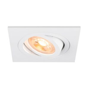 Spot encastrable carré blanc orientable avec douille GU10