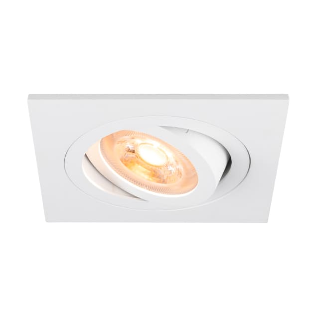 SLV Belgium Spot encastrable carré GU10 blanc Spot encastrable carré blanc orientable avec douille GU10