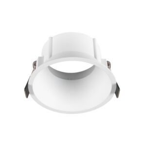 Cadre encastrable rond blanc avec ressorts de fixation pour spot encastré