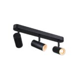Spot plafond orientable noir avec trois projecteurs cylindriques
