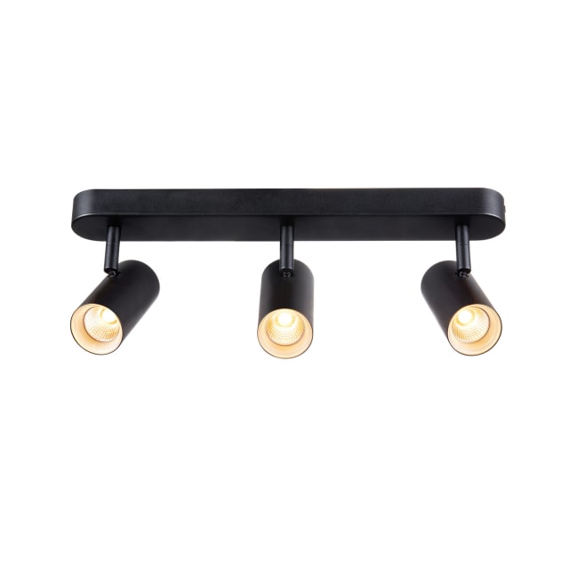 SLV Belgium Noblo spot plafond orientable noir Spot plafond noir à trois têtes orientables avec ampoules visibles