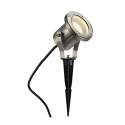 SLV Belgium - Nautilus Spike Inox projecteur avec piquet 1x35W Gu10 230V geborsteld Inox IP55 - 229740