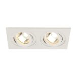 SLV Belgium - New Tria 2 Gu10 downl. encastré carré 2x50W Gu10 230V + ressort à torsion blanc - 113512