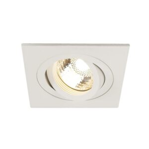 Spot encastrable carré blanc orientable GU10 230V avec anneau intérieur réglable