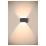 Applique murale LED noire ronde éclairage haut et bas 2700 3000 K
