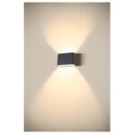 Applique murale noire diffuse lumière LED vers le haut et le bas sur mur intérieur